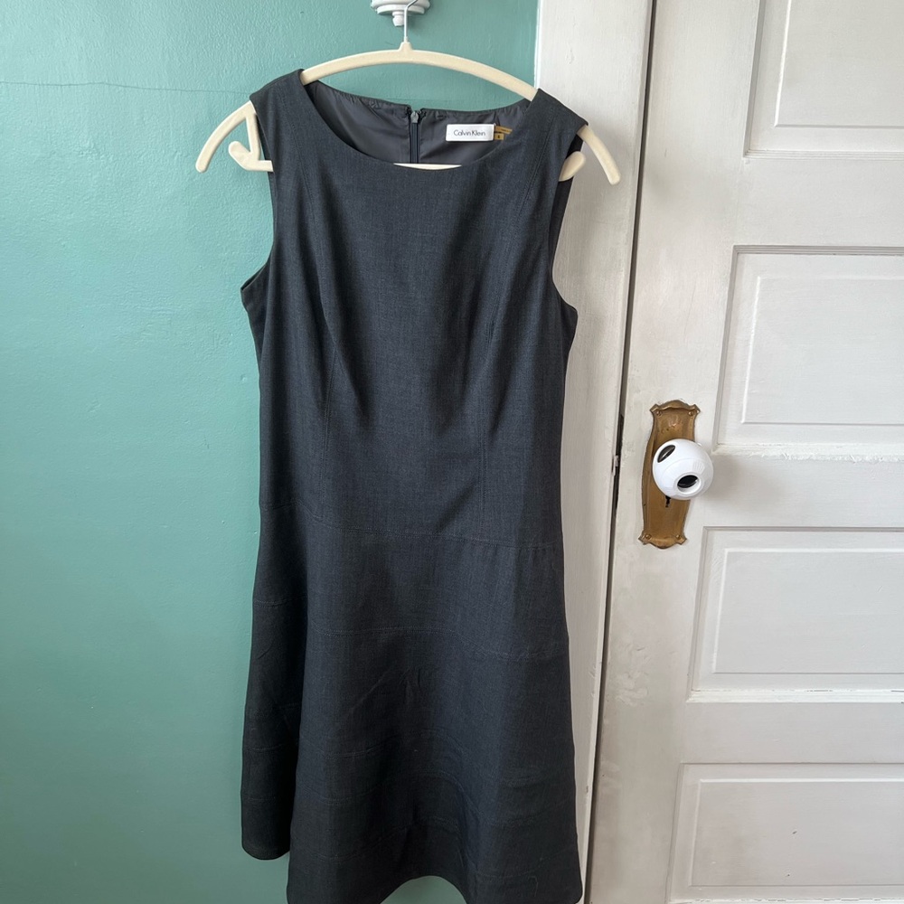 Calvin Klein Charcoal Gray Fit & Flare Dress